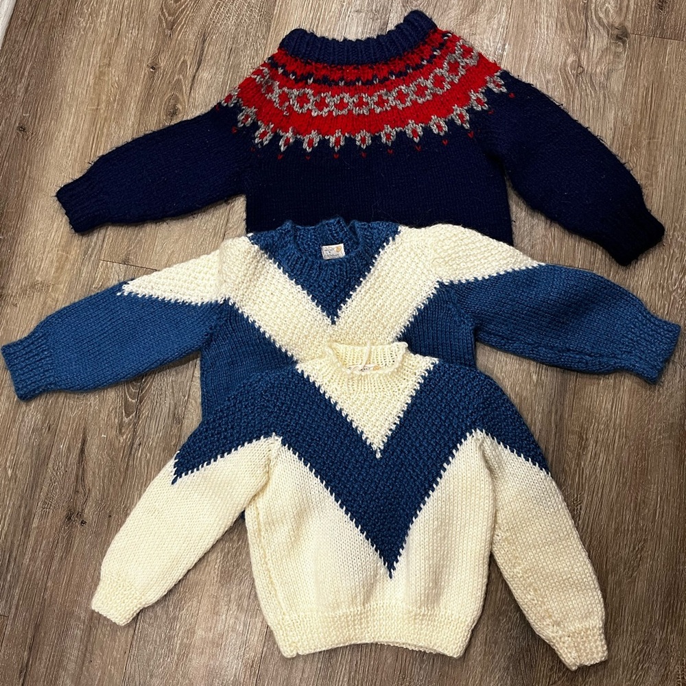 Handmade toddler sweater lot